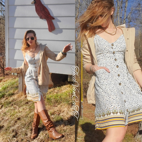 Cassi's 2 POCKETS Floral Button Down Midi SunDress - Picture 3 of 8